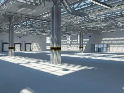 Warehouse interior and exterior 3 3D model