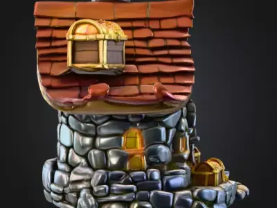 Haven of Gold and Secrets House Low-poly 3D model