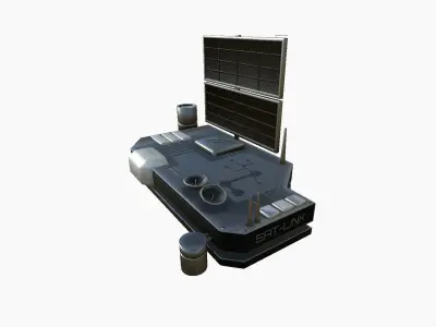 Satellite B06 Black Steel - SciFi Space Design Low-poly 3D model