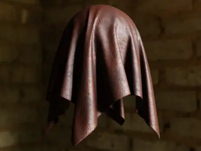 Seamless Vintage Burgundy Leather - Procedural Shader Texture