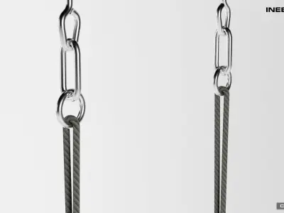 Swings seat with hanging ropes 3D model