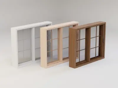 Sliding Glass Window 2 Low-poly 3D model