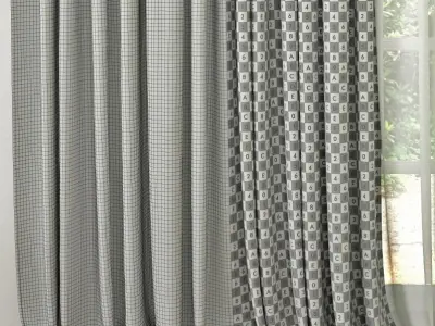 Curtain 3D model 9