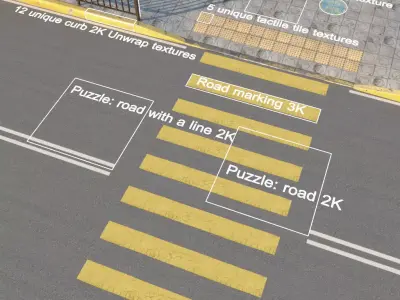 Sity street Low-poly 3D model