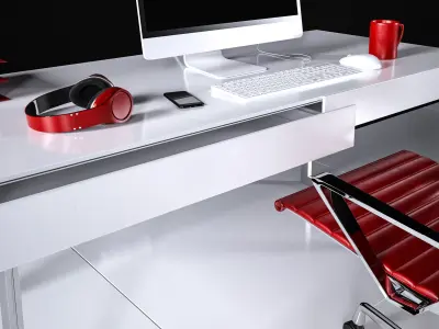 Office Desk - Interior Office Furniture 05 3D model