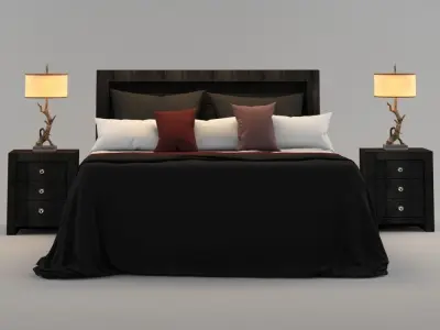 Blue Bed 3D model