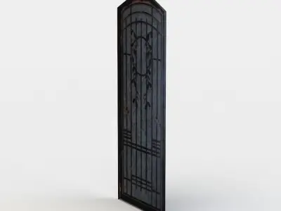 Window iron door with design Low-poly 3D model