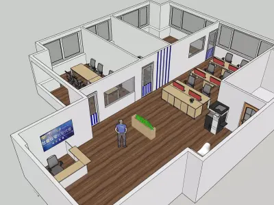 OFFICE floor plan of Free 3D model
