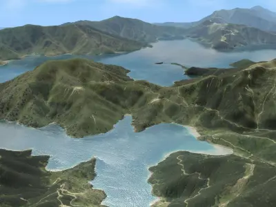 Island Mountains - Marlborough Sounds 3D model