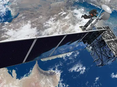  Geostationary Satellite with Astronaut 