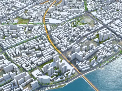 Xiangyang Hubei China 150km Low-poly 3D model