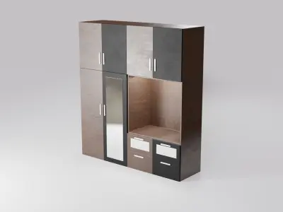 Modern closet wardrobe id11 Low-poly 3D model