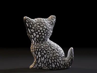 Kitten Voronoi  3D print model
