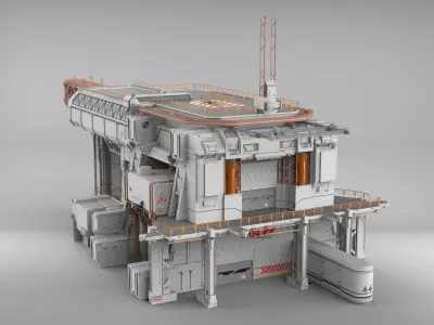 sci-fi architecture 8 3D model