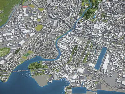 Cardiff  Low-poly 3D model