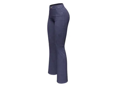 Ladies Bootcut Jeans Pants Low-poly 3D model
