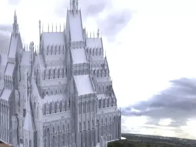 Country haunted mansion massive 3D 3D model