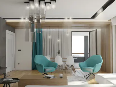 Modern Living Room 3D model 29