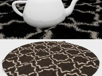 Round Rug Set 131 3D model
