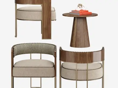 Caracole - Streamline Armchair- Henry Coffe table 3D model
