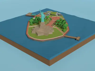 Statue of Liberty Low-poly 3D model