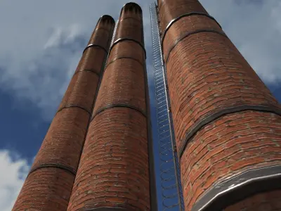 Chimney Low Poly 3d Model5 Low-poly 3D model