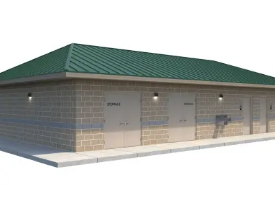 Public Building-005 Restroom with Interior 3D model