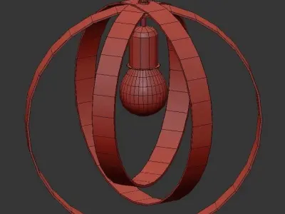 Luna 1 circular pendant light gold 3D model