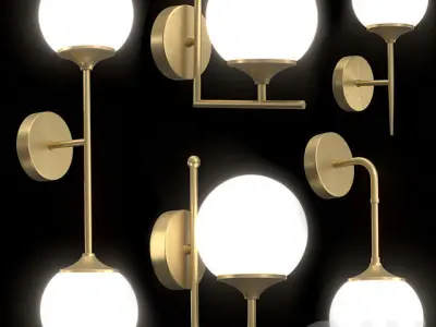 Ball Bedside Sconce Wall Lighting 3D model