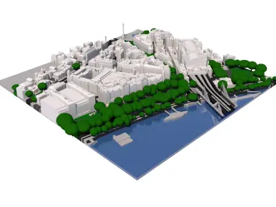 London city tile Level 2 block TQ3080 South West 3D model