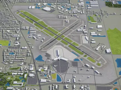 Sarasota - Bradenton International Airport - SRQ Low-poly 3D model