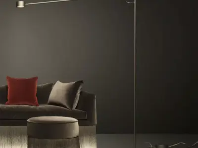 Modern T-Balance Floor Lamp 3D Model  3D model