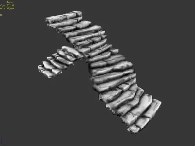 Outskirts - Ling environment - stone staircase 3D model