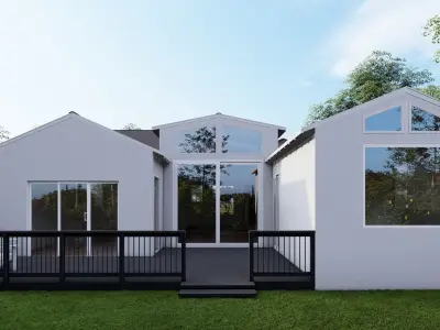 3D Exterior Scene 3D model design garden and landscape 3D 3D model