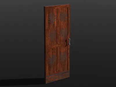 Wooden Door 3D Model  Low-poly 3D model