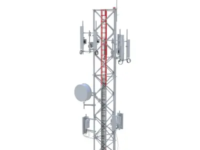 Telecommunication Tower 03  Low-poly 3D model
