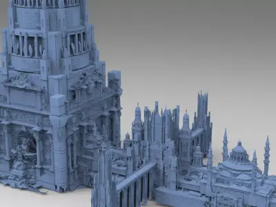 Fantasy Art Deco New York Art Deco Bridges Towers  3D model