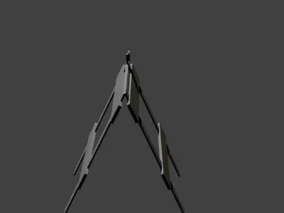 Road Construction Sign Low-poly 3D model