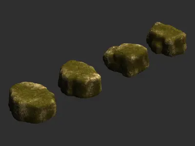 Cave Platform 3 - Moss 3 Low-poly 3D model