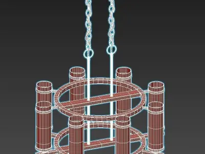 st-luce-bichero-sl334-403-08 light chandelier with clear glas... 3D model