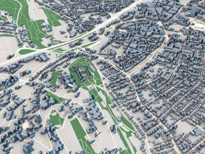 Bielefeld City Germany 3D model