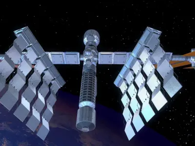 Alternative Space Station Low-poly 3D model