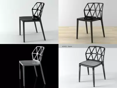 Chair four chairs 3D model