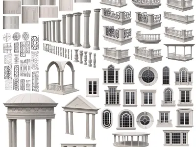 Classical Architecture Kitbash Set  3D model