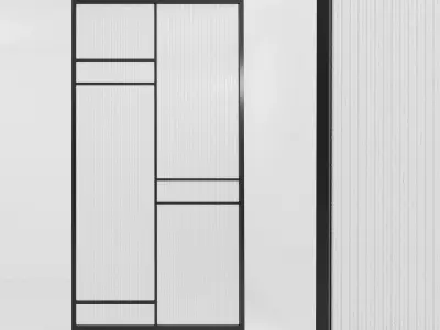 Glass partition door 60 Low-poly 3D model