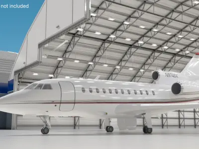  Jet Plane Dassault Falcon 900 White 