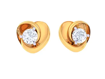 Solitaire Super Light Weight Stud Earring 3D print model