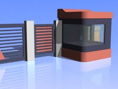 Fence and Gate 01 3D model