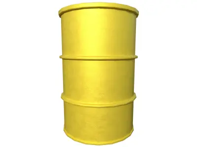 Barrel Yellow Low-poly 3D model