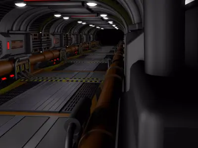 Sci Fi Interior Industrial  3D model